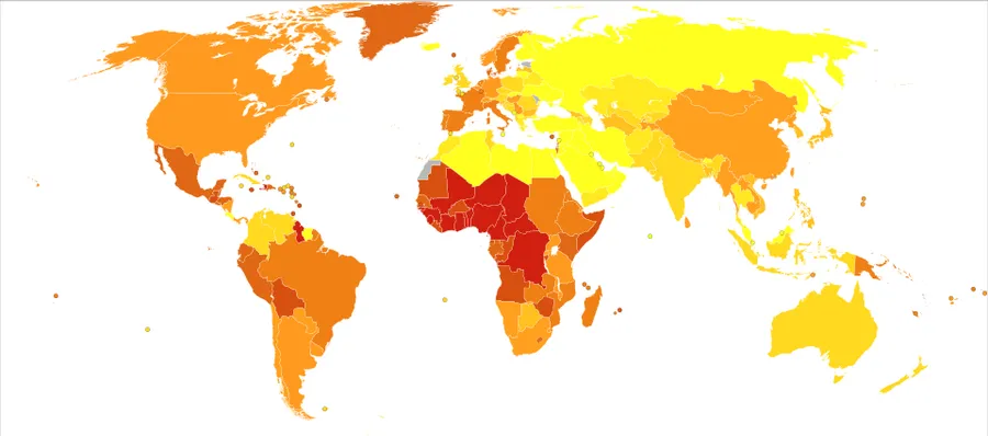 This SVG file was uploaded with Commonist. Deaths from Iron-deficiency anaemia in 2012 per million persons. Statistics from WHO, grouped by deciles 0-0 1-1 2-3 4-5 6-8 9-12 13-19 20-30 31-74 75-381 The following grouping