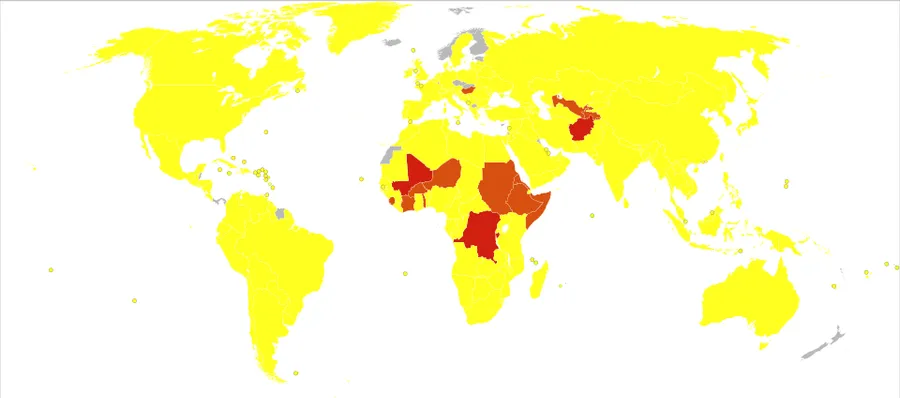 This SVG file was uploaded with Commonist. Deaths from Otitis media in 2012 per million persons. Statistics from WHO, grouped by deciles 0-0 1-1 2-4 The following groupings/assumptions were made: France includes the over